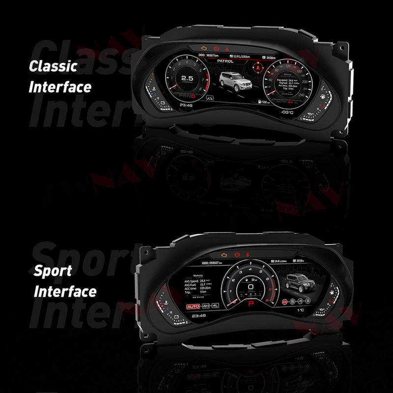 Painel de instrumento do LCD do carro de Nissan Patrol Y62 para o conjunto de Digitas do velocímetro