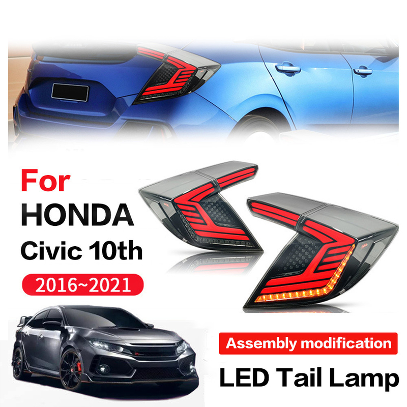 Do conjunto cívico da lâmpada de cauda do diodo emissor de luz de 2 compartimentos da geração da cauda Light2016-2021For Honda 10 do carro direção de fluência giratória