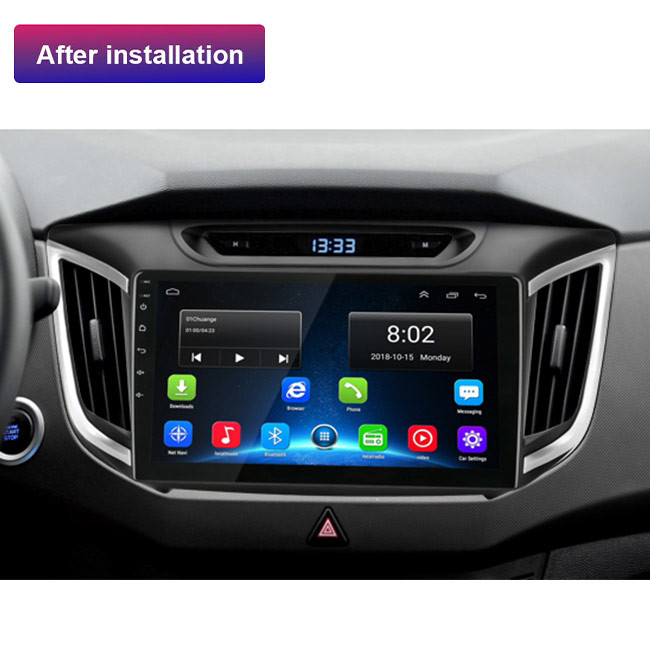 Sistema de navegação do carro de Android 9 do ruído da unidade da cabeça de BT5.0 IX25 Hyundai único
