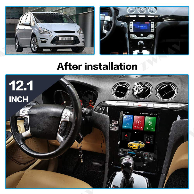 Unidade principal estereofônica Android 11 Carplay do carro da navegação de rádio para a galáxia S-máxima 2007-2015 de Ford