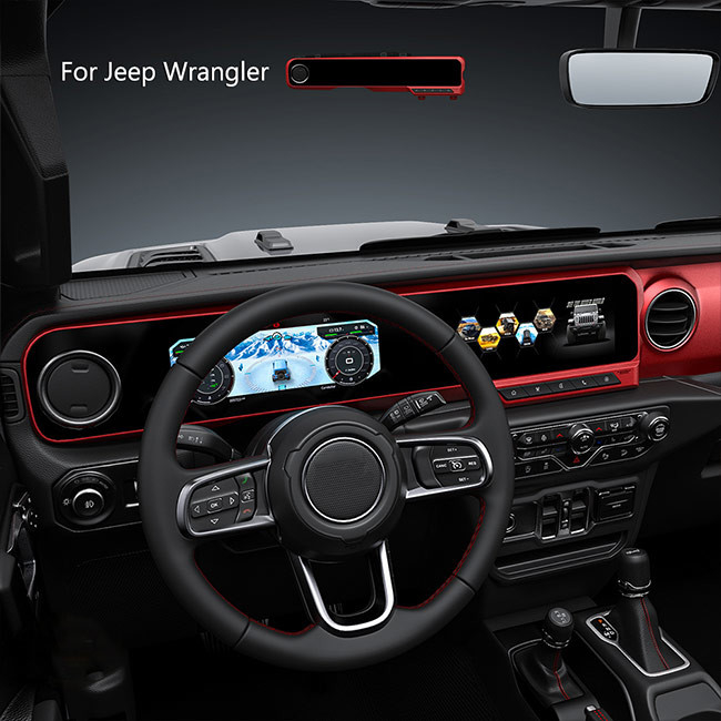 Tela dupla do jogador de multimédios do carro do conjunto de Digitas para Jeep Wrangler JL 2018-2021
